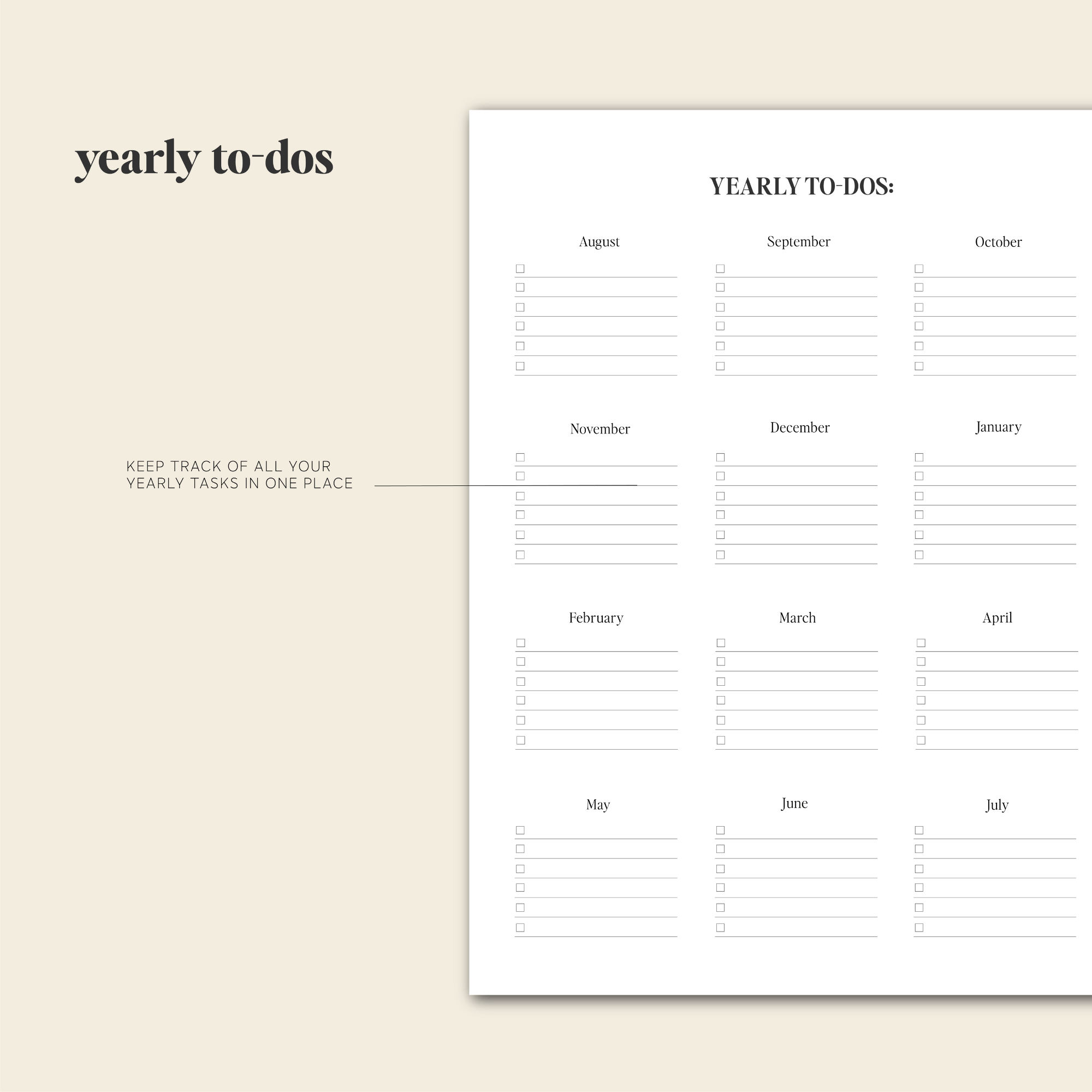2025 Vanilla Daily Planner