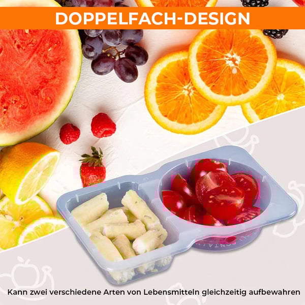 Snackbehälter mit zwei Fächern und Deckel
