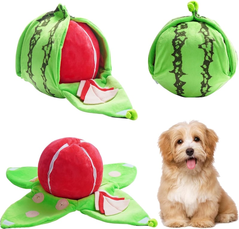 Orange Hide-and-Seek Plush Dog Toy