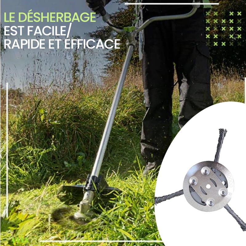 Tête de débroussailleuse en fil d'acier