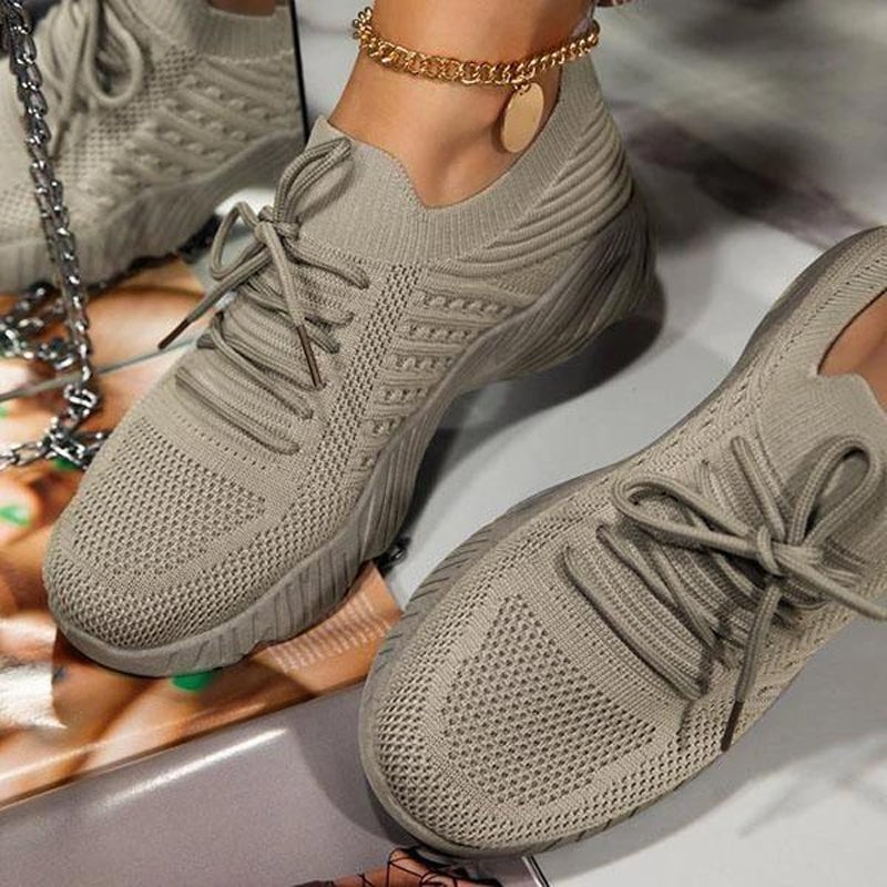 Lace-Up Mesh Shoes