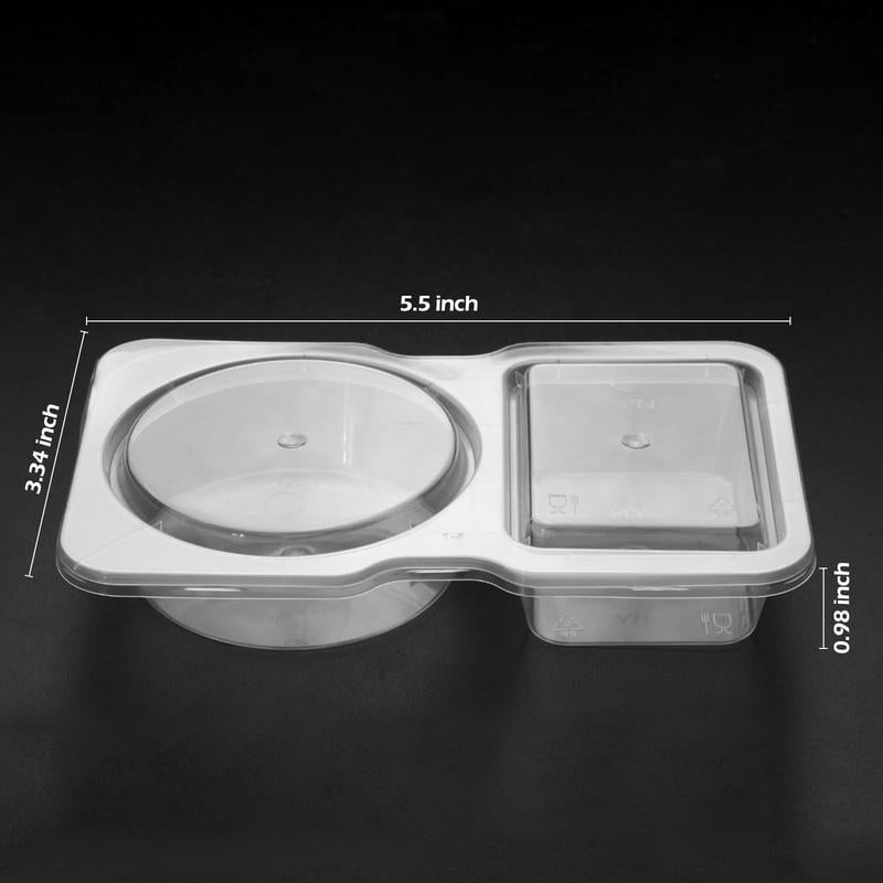 Wiederverwendbarer Snackbehälter mit Deckel (2 Fächer)
