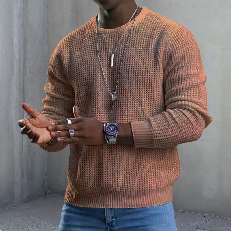 Langærmet Pullover-sweater med rund hals