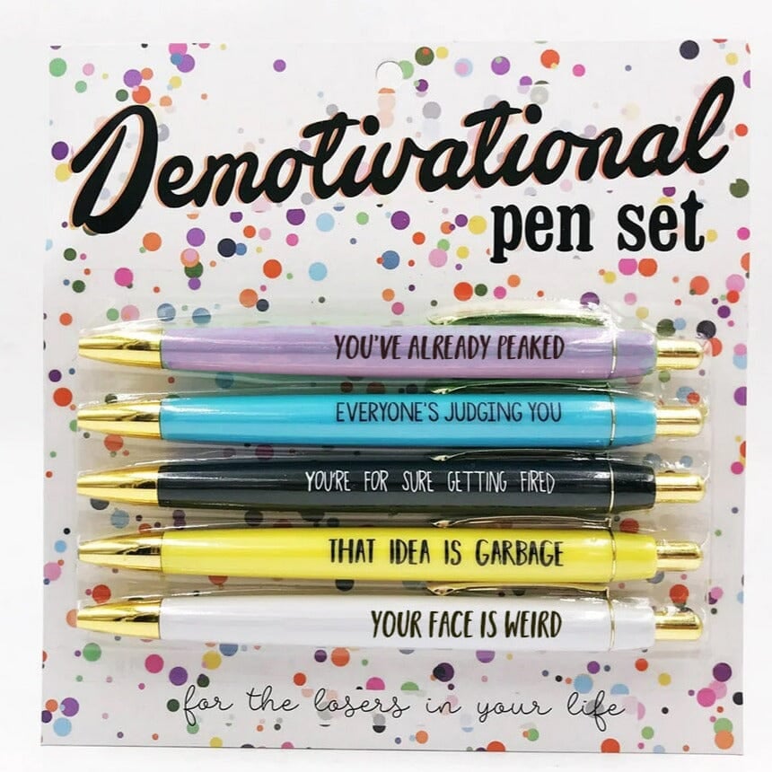 5 pcs Multicolor Emotional Funny Ballpoint Pens(Black Ink)