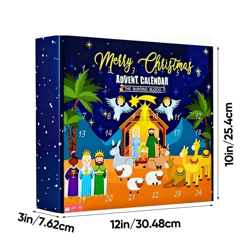 2025 Nativity Advent Calendar – 24-Day Building Block Set Christmas Countdown Gift