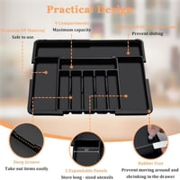 Sakerplus® Expandable Adjustable Kitchen Utensil Organizer Tray