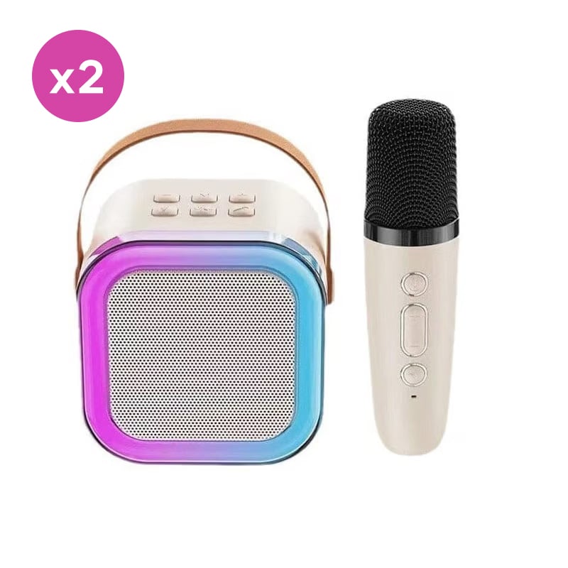 Mini Karaoke Machine with Wireless Microphones