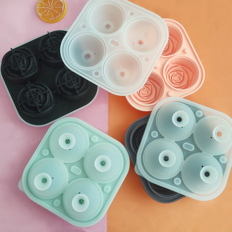 Rosen-Eiswürfelform mit 4 Fächern