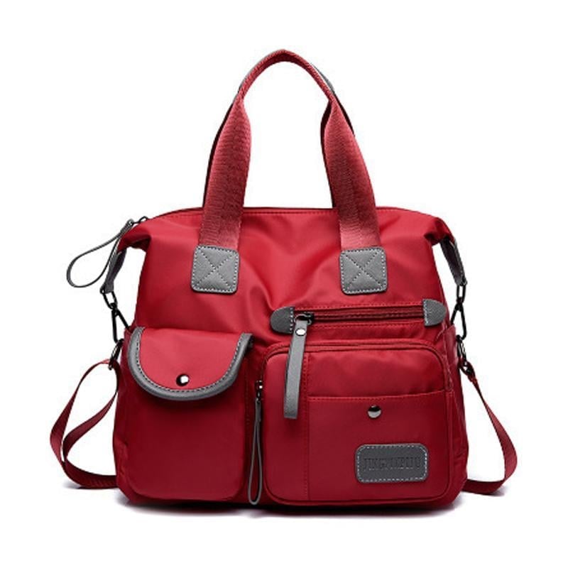 Women's Multi-pockets Travel Zipper Shoulder Bag, Portable Outdoor Duffel Handbags