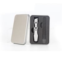Silver Beveled Nail Clippers + Glass Set