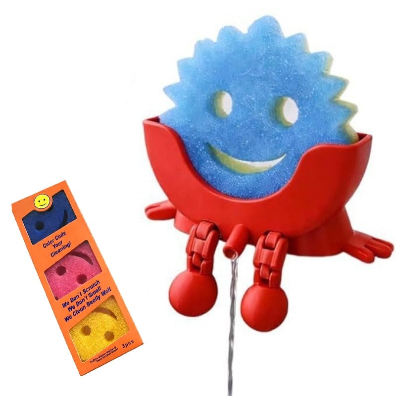 Smiley Dishwashing Sponge Holder