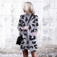 Leopard Mock Neck Sweater Dress