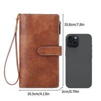 RFID Tri-fold Large Capacity Long Wallet