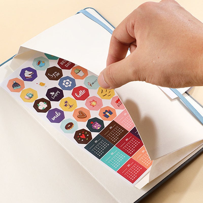 A5 Color-Block Password Notebook