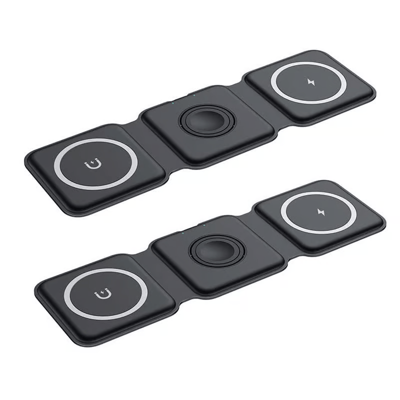 Foldable 3-in-1 Wireless Charger with Magnetic Attraction