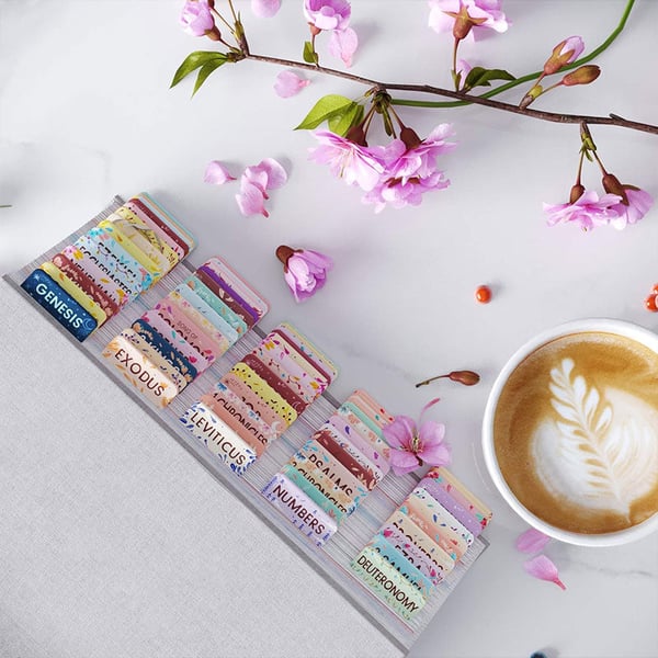 🌸Floral Bible Tabs 66 Peel-and-Stick