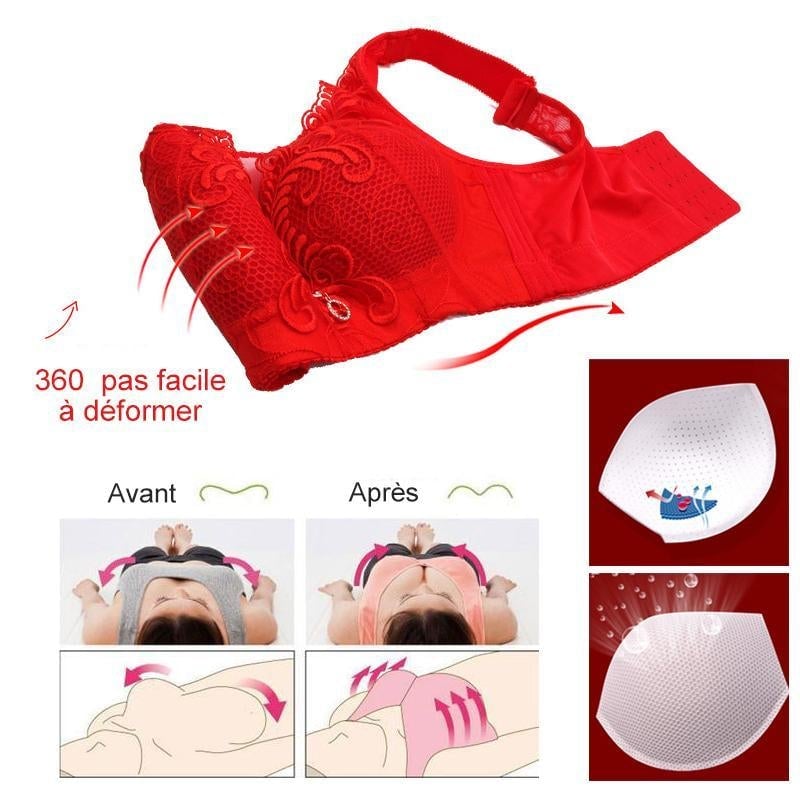Soutien-gorge Bordé de Dentelle Sans Affaissement Sans Couture