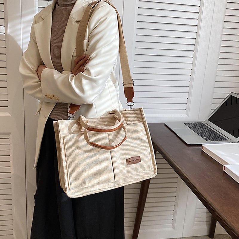 Gestreifte Umhängetasche aus Samt für Frauen