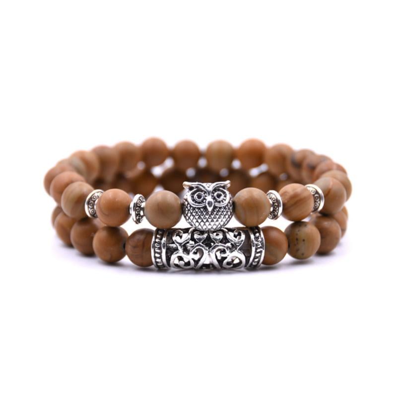 Uilenarmband van natuursteen