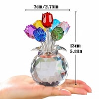7-Color Crystal Rose Floral Keepsake