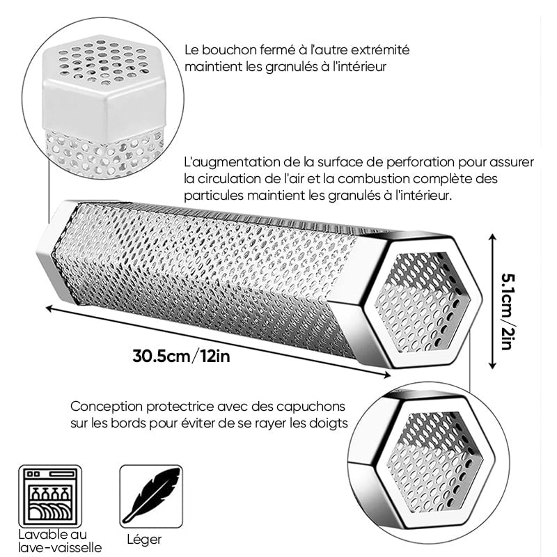 Tube de fumage à granulés de 12 pieds pour tous les grils ou fumoirs
