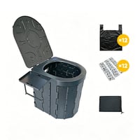 Portable Folding Toilet with Lid
