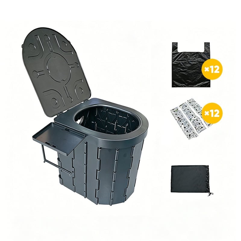 Portable Folding Toilet with Lid