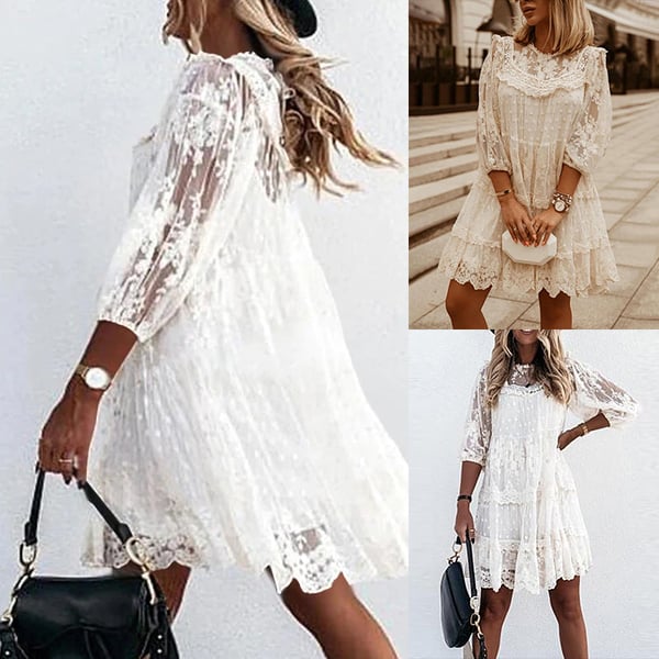 Trekvartsärm i spets