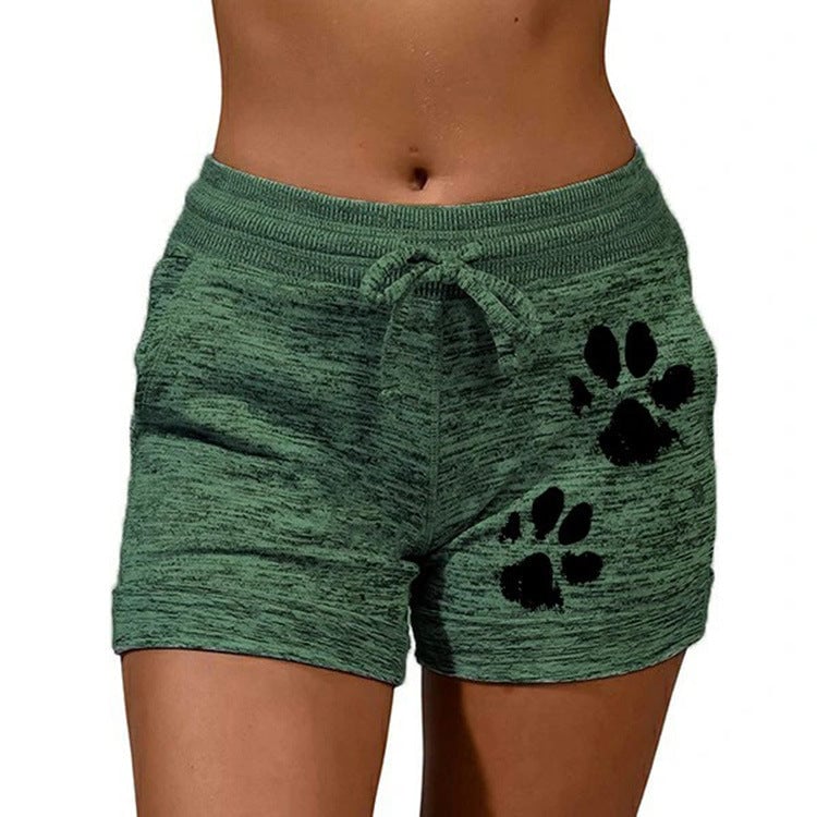 Women's Knitted Shorts With Paw Print