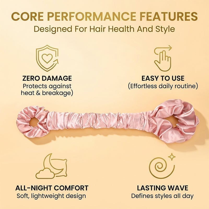 Multi-function Satin Heatless Hair Curler & Hair Tie Non
