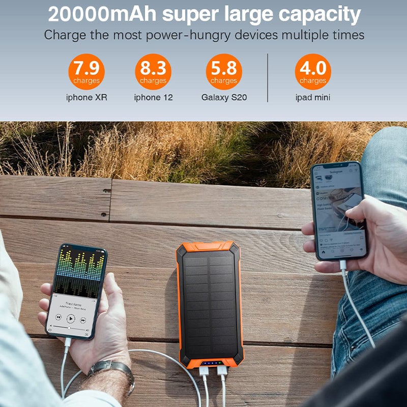Wireless charging solar power bank