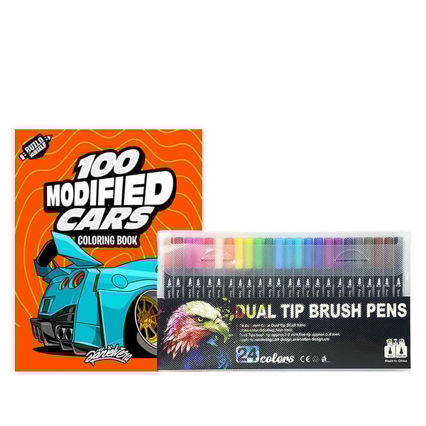 Beginner-Friendly-100 Modified Cars Coloring Book