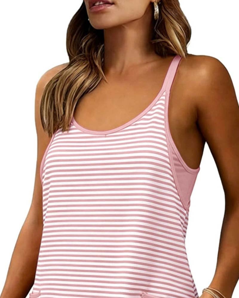 Striped Sleeveless Camisole Casual Jumpsuits
