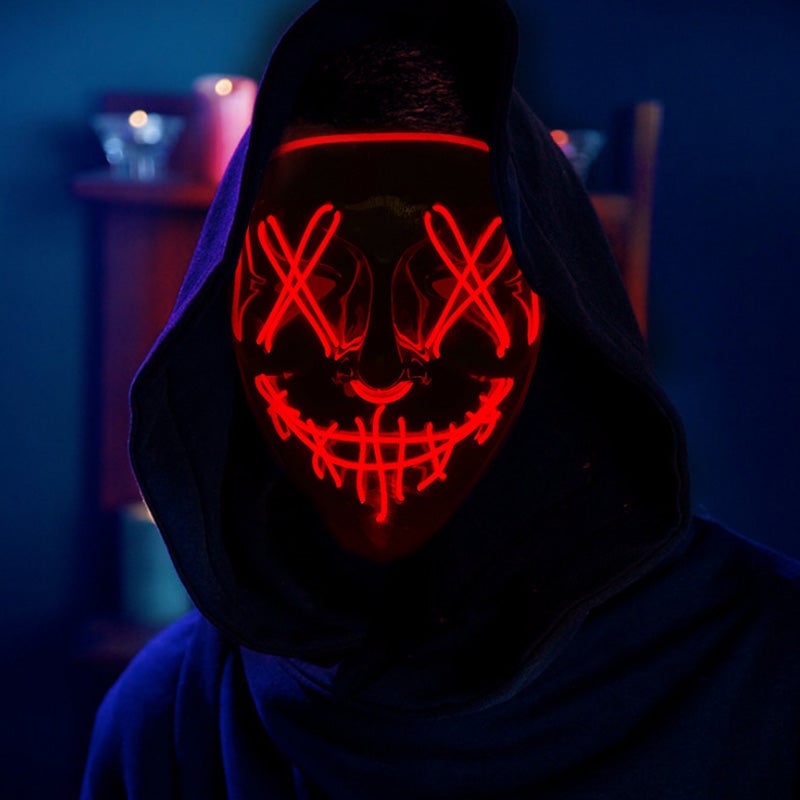 Halloween scary ghost face LED light mask