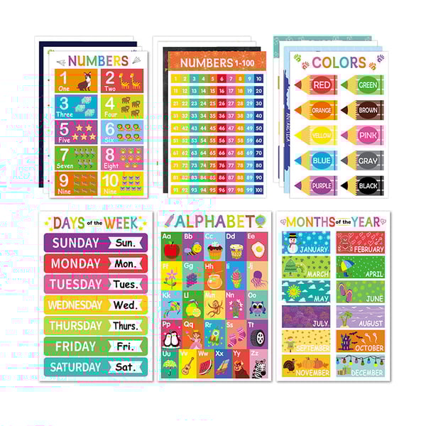 Colorful Educational Posters（18PCS/SET ）