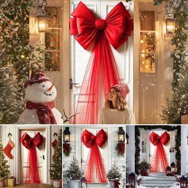 Christmas Door Bow Ribbon Decoration