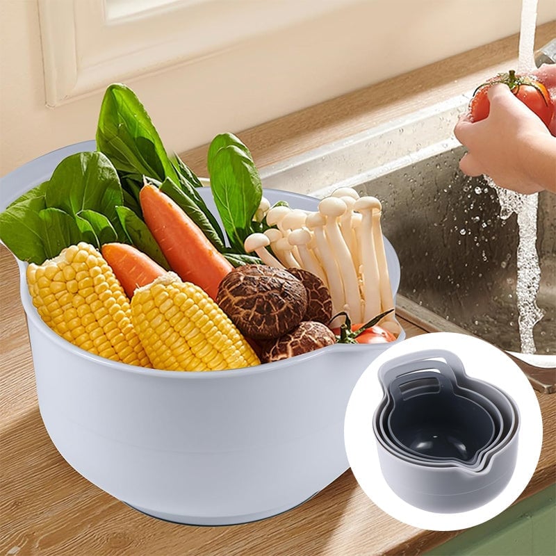 4 Piece Nesting Plastic Mixing Bowl Set