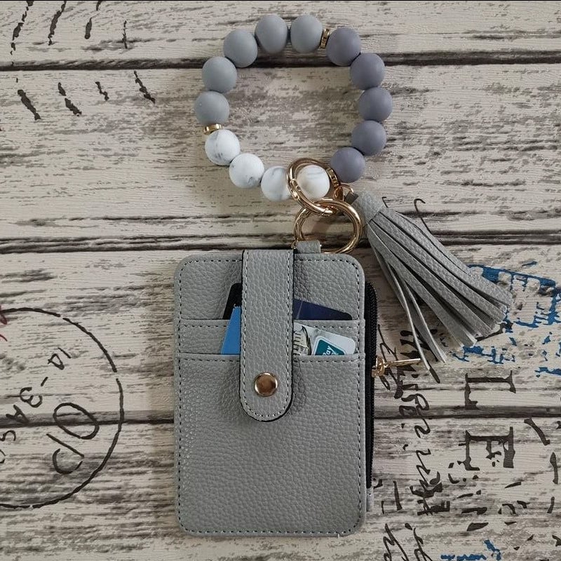 Stylish Card Holder With Silicone Bead Bracelet