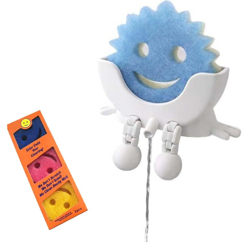 Smiley Dishwashing Sponge Holder