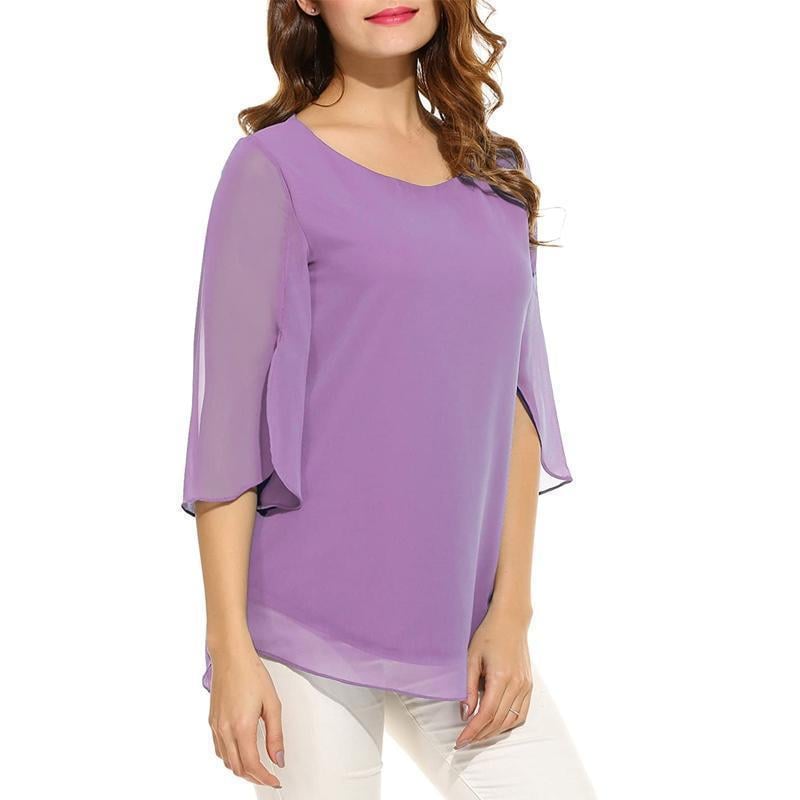 Blusas de gasa con manga acampanada