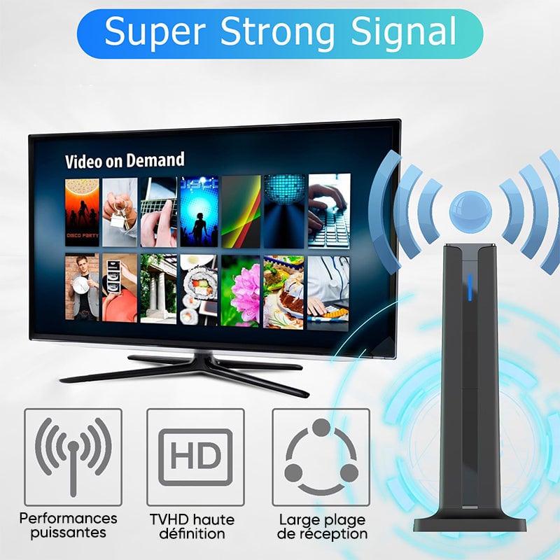 Antenne numérique HD intérieure HDTV 1080P 4K longue portée
