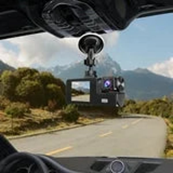 Sakerplus 3 Channel Dash Cam Front and Rear Inside