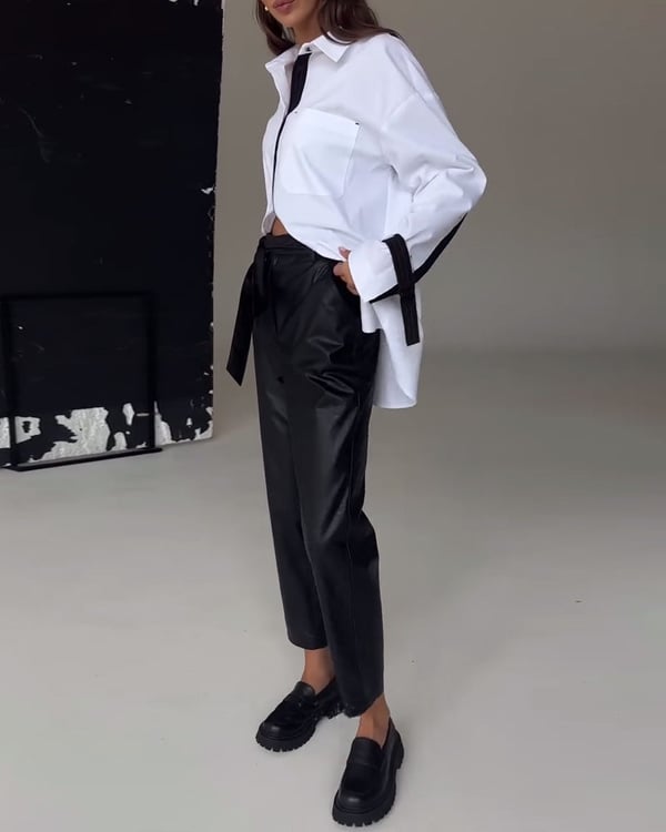 Koszula z kieszeniami i wstawkami kolorów