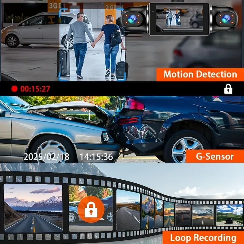 Four-record monitoring driving recorder
