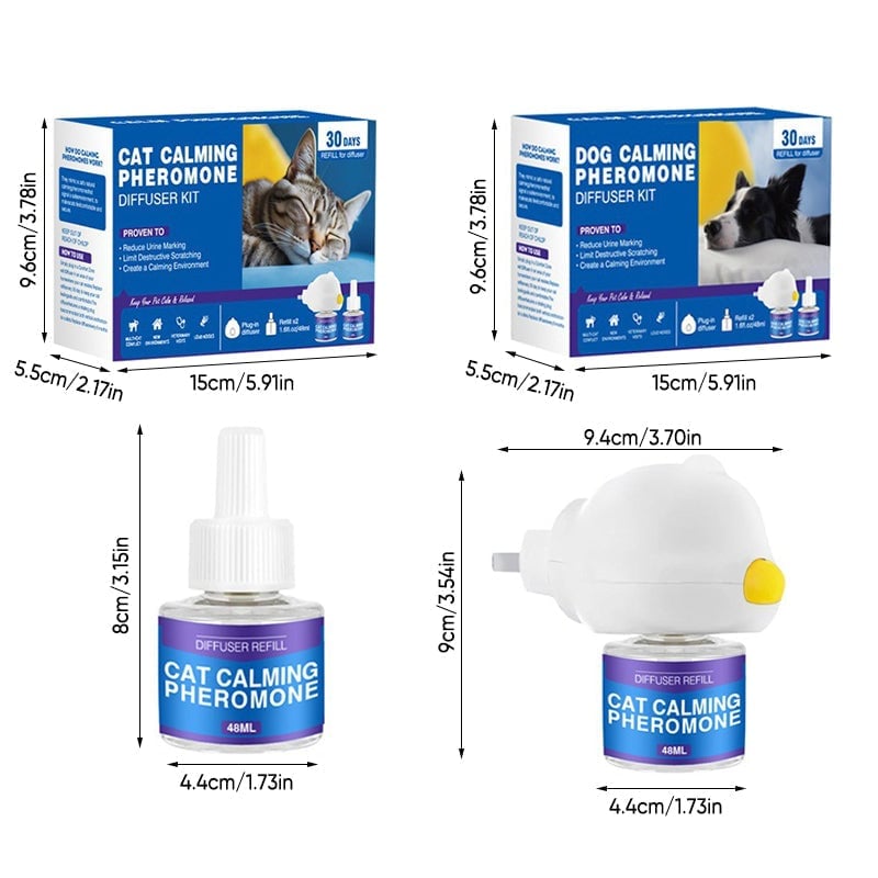 Pet Calming Pheromone Diffuser Set (Cat & Dog Versions)