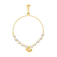 Gold Plated Opal Baroque Pearl Bracelet