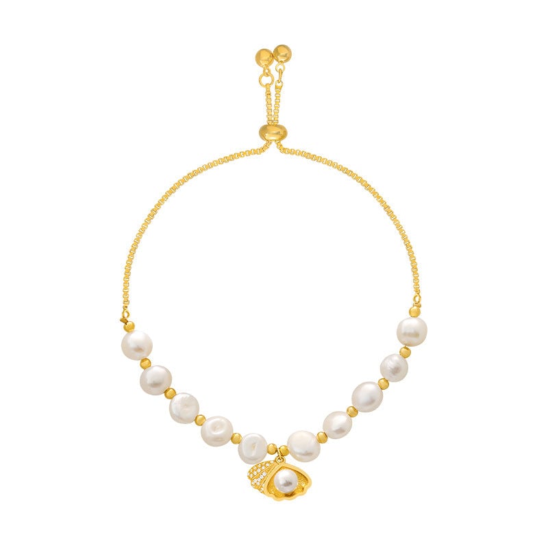 Gold Plated Opal Baroque Pearl Bracelet