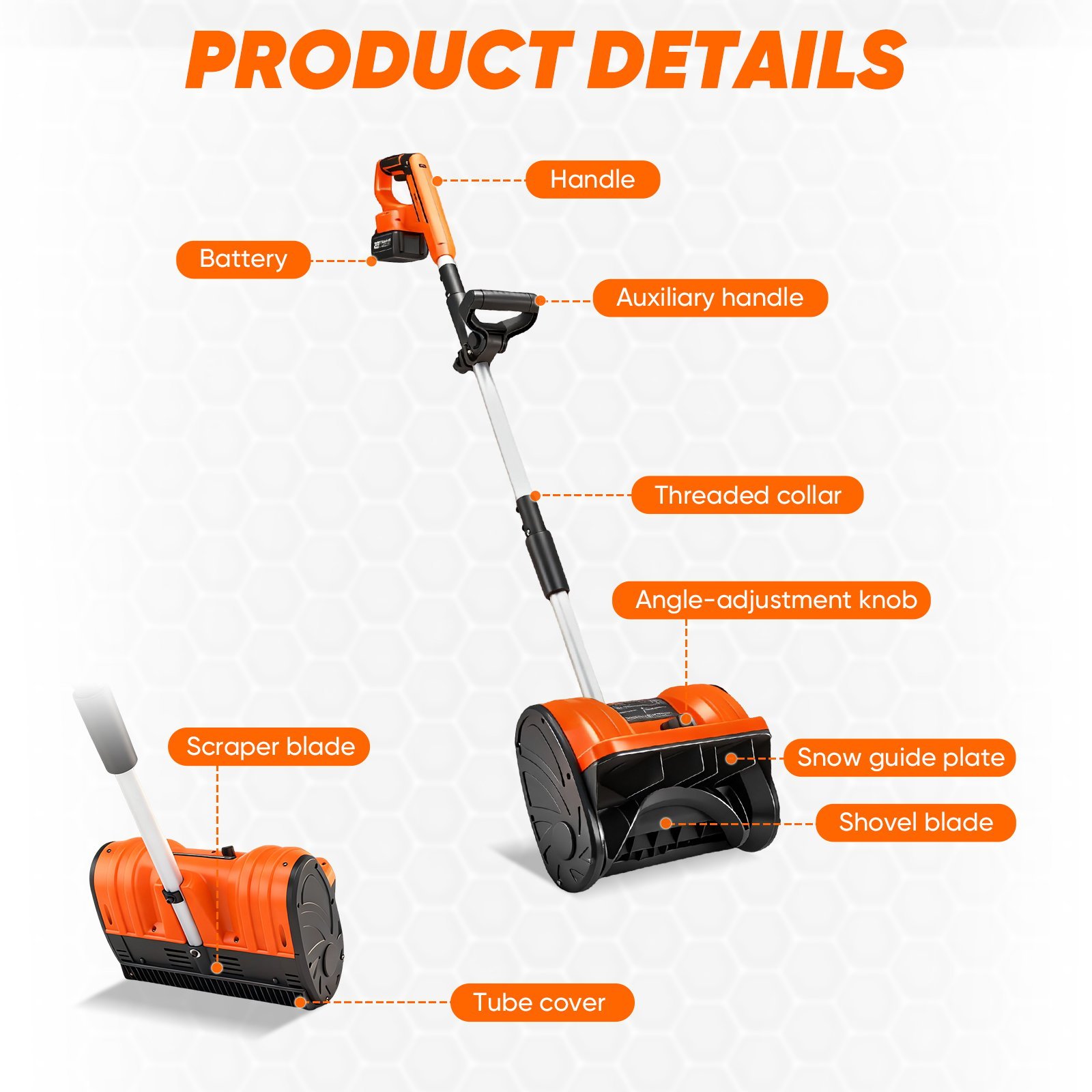 Sakerplus 22V Cordless Electric Snow Shovel