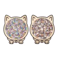 135-Piece Cat-Shaped Wooden Jigsaw Puzzle
