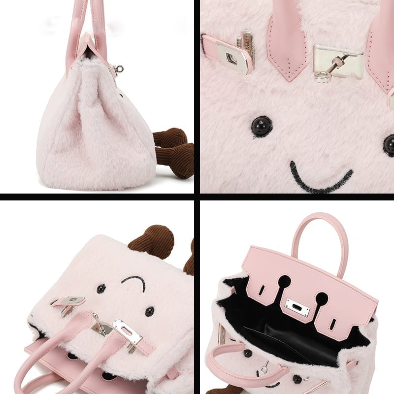 Plush Crossbody Bag for Winter Adventures